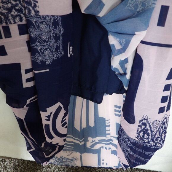 Han Queen Printed Long Sleeve Lined Pleated Dress |‎ medium - Picture 11 of 15